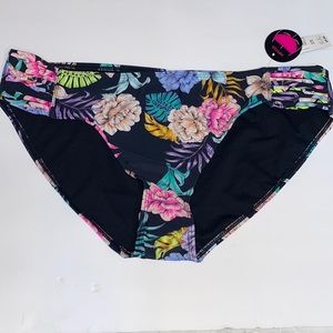 no boundaries hipster floral bottom bikini XL